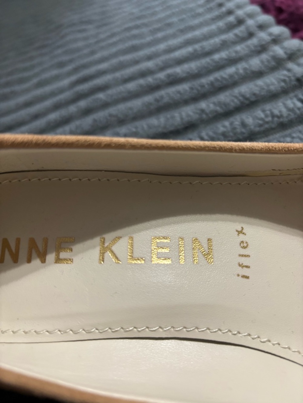 Anne Klein flex - peep-toe tan leather chunky heels size 8.5 - Picture 12 of 13